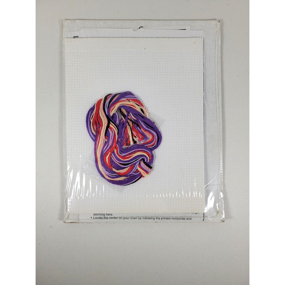 VTG Candamar Cross Stitch Kit Red Hat Society Carefree Ruby Red Purple 8x10 NEW - Picture 4 of 4